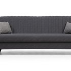 Compulle three-seater sofa with vertical stitching on the backrest, dark gray