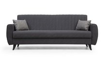 Compulle three-seater sofa with vertical stitching on the backrest, dark gray