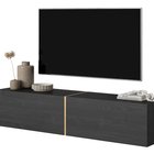 Bisira TV cabinet 140 cm Black ash with gold insert