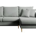 Volio velvet corner sofa with sleeping function, hydrophobic, golden legs