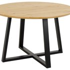 Mezzos round dining table on black legs wild oak 120 cm