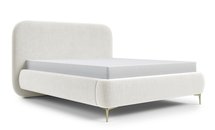 Upholstered bed 160x200 cm Monno Castel 03 metal frame easy-to-clean velvet gold legs