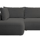 Ovo II L-shaped corner sofa with sleeping function Abriamo 08 with side panel and left-sided boucle container