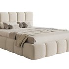 Lit capitonné 140x200 cm Cloudy avec rangement, beige clair Legend 02