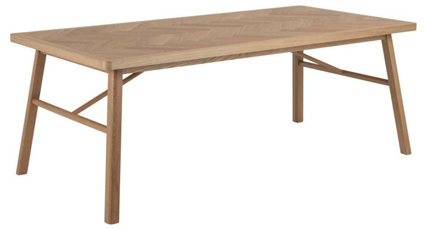 Siraca rectangular table, herringbone top, oak color, 200x100