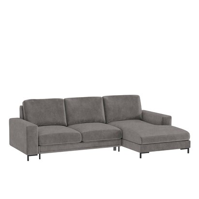 Mokpeo corner sofa bed, easy-cleaning velvet (Fabric: Castel 93, Side: Right)