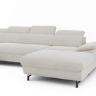 Corner sofa with sleeping function Lambo U-shaped Castel 04 with container, black legs, left-hand side