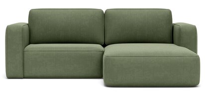 Bissari L-shaped right-hand corner sofa with sleeping function with Perla 55 corduroy container