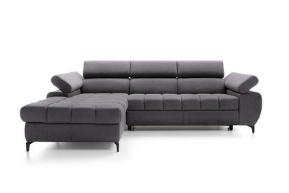 Pernes L-shaped corner sofa bed with adjustable headrests and armrests and a container (Fabric: Letto 97, Side: Left)