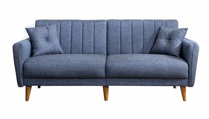 Rallion three-seater sofa bed linen blue