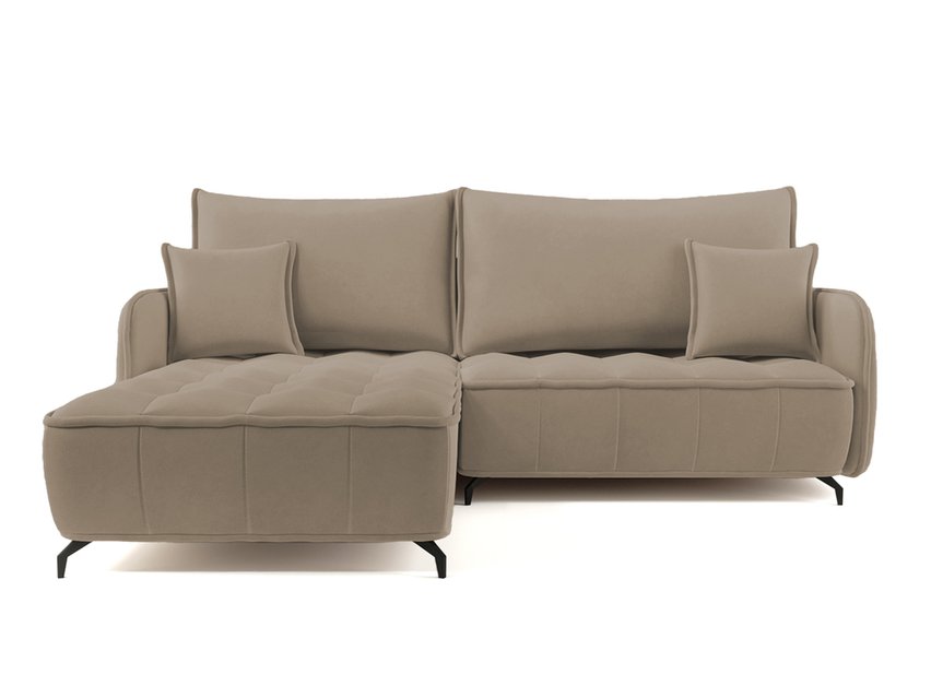 Corner sofa with sleeping function Arandes L-shaped with container Castel 15 easy-cleaning velvet left-hand side