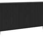 Ovarlo Chest of Drawers, Three-Door, 163cm, Black, Silver Legs