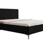 Upholstered bed 160x200 cm Tiksi black velvet