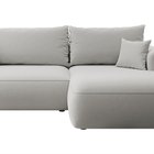 Ovo L-shaped corner sofa with sleeping function with a container in easy-to-clean fabric