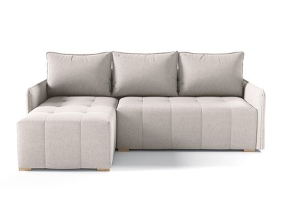 Corner sofa with sleeping function Grenada L-shaped with container Neve 03 braided left-hand side