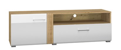 Fandri TV cabinet with drawer 150 cm Castello oak / Gloss white