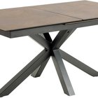 Table à manger Kardema, plateau extensible en céramique, motif rouille marron, 168-210 cm