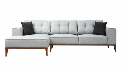 Chapor light gray left-hand corner sofa bed