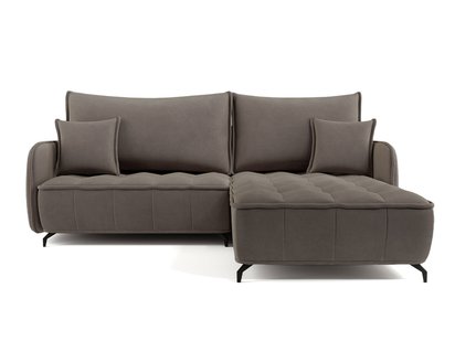 Corner sofa with sleeping function Arandes L-shaped with container Salvador 03 hydrophobic velvet right-hand side