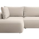 Ovo II L-shaped corner sofa with sleeping function Castel 03 with side and container, easy-to-clean velvet, left-hand