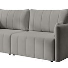 Pierre fold-out corner sofa with storage, light gray hydrophobic velvet