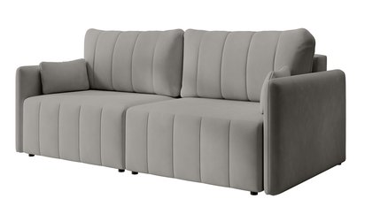 Pierre fold-out corner sofa with storage, light gray hydrophobic velvet