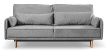 Spider three-seater sofa bed, grey, hydrophobic velvet