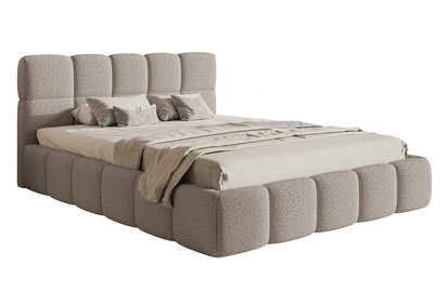 Upholstered bed 140x200 cm Cloudy light gray Legend 03