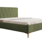 Upholstered bed 160x200 cm Tiksi olive velvet