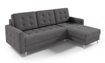 Corner sofa with sleeping function Halvad L-shaped Amon 11 with container hydrophobic velvet universal