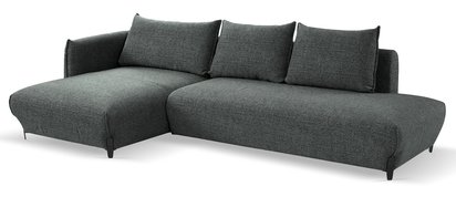 Corner sofa with sleeping function Laresna L-shaped with container Coco 98 braided left-hand side