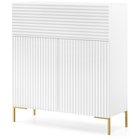 Lammelo tall chest of drawers, 92 cm, white with gold legs