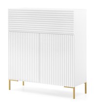 Lammelo tall chest of drawers, 92 cm, white with gold legs