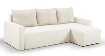 Bismo L-shaped corner sofa bed with storage (Fabric: Asti 25 Suzi 14, Side: Right)