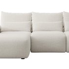 Carnos L-shaped corner sofa with sleeping function with additional lumbar pillows Moly 02 hydrophobic chenille left-hand side