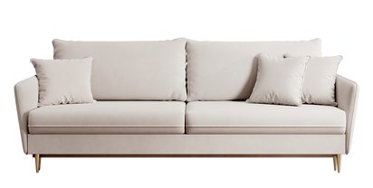 Volio three-seater sofa, hydrophobic velvet, gold legs