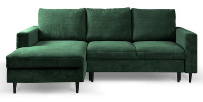 Corner sofa with sleeping function Nalika L-shaped with storage Poso 14 corduroy left-hand side