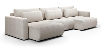 Corner sofa with sleeping function Ajwar U-shaped with container Curio 84 hydrophobic chenille universal