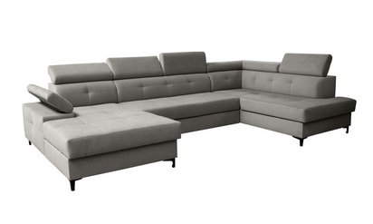 Marcaria U-shaped corner sofa bed with storage (Fabric: Manila 16, Side: Right)