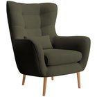 Vence Castel 39 wing armchair, velvet, easy-to-clean beech legs