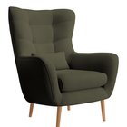Vence Castel 39 wing armchair, velvet, easy-to-clean beech legs