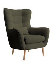 Vence Castel 39 wing armchair, velvet, easy-to-clean beech legs