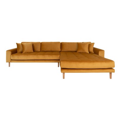 Corner sofa Dagmarri honey velvet right side