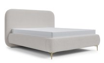 Upholstered bed 180x200 cm Monno Abriamo 02 metal frame boucle legs gold