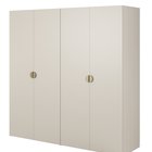 Moonir four-door wardrobe with two rails, shelves 200 cm Grey beige