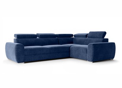 Corner sofa bed Danles L-shaped with five adjustable headrests and a container, right side (Fabric: Element 13)