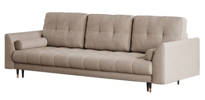 Agriano three-seater sofa bed with Abriamo 02 boucle container