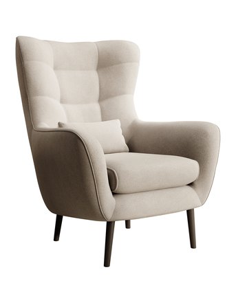 Vence Castel 03 wing chair, velvet, easy-to-clean beech legs