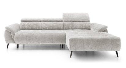 Corner sofa with sleeping function Mamutio L-shaped Aphrodite 19 chenille right-hand side