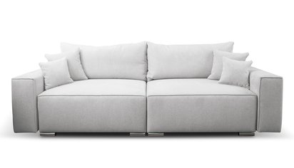 Netlan Aragon 80 three-seater sofa with storage in hydrophobic fabric, braided legs, silver